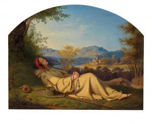 SCHRADER Julius Friedrich A 1815-1900,Sleeping Pilgrim,1839,Palais Dorotheum AT 2015-04-23
