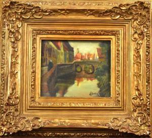 SCHRAG Julius 1864-1948,Kanal an einer Häuserzeile,Scheublein Art & Auktionen DE 2023-05-12