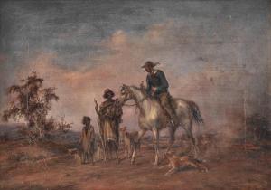 SCHRAMM Alexander,(1814-1864) Bushman, Native Woman and Child,1850,Elder Fine Art 2018-11-18