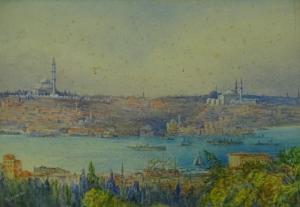 SCHRANZ Johann 1794-1882,view of Istanbul,Burstow and Hewett GB 2017-12-20