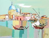 SCHRECK Michael 1901-1999,Boats in European Harbor,1965,Ro Gallery US 2019-09-20