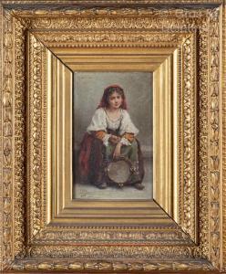 SCHREIBER Charles Baptiste 1845-1903,Jeune femme au tambourin,Gros-Delettrez FR 2024-02-15