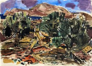 SCHREIBER Richard 1904-1963,Mediterrane Landschaft,1956,Peter Karbstein DE 2021-10-30