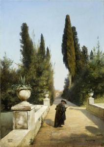 SCHREIBER WASSILIJ PAWLOWITSCH 1850-1880,Villa d'Este at Tivoli,Galerie Koller CH 2010-03-22