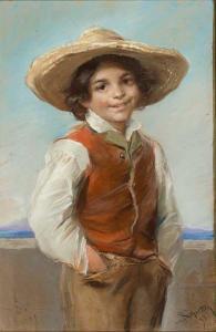SCHRETTER JOSEF 1856-1909,Portrait eines neapolitanischen Lausbuben,1893,Zeller DE 2014-09-18