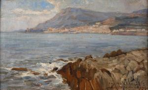 SCHREYER Franz 1858-1936,Cap Martin bei Monte Carlo Blick von Cap Martin au,Mehlis DE 2020-02-27