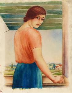 SCHRIMPF Georg 1889-1938,Mädchen am Fenster,1927,Lempertz DE 2023-12-02