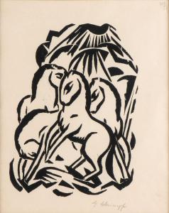 SCHRIMPF Georg 1889-1938,Vier Pferde (Quattro Cavalli),1916/1917,Bertolami Fine Arts IT 2024-02-20