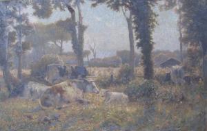 SCHRODER Walter G. 1885-1932,Summer-Time- Cattle amidst Trees,Halls GB 2022-09-21