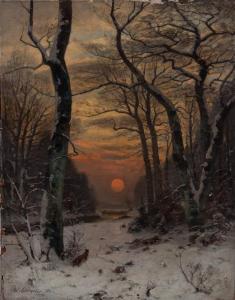 SCHROETER Wilhelm 1849-1904,Winter Landscape,1885,Hindman US 2015-05-15