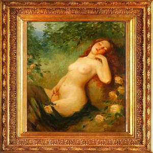 schtember victor karlovich 1863-1921,Nude woman in a rose garden,Bruun Rasmussen DK 2009-02-23
