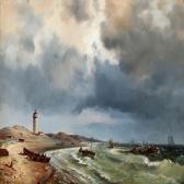 SCHUBELER Heinrich 1865-1933,Coastal scene with fishermen,Bruun Rasmussen DK 2014-12-15