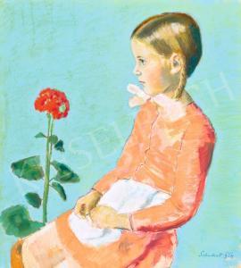 SCHUBERT Erno Ernst 1903-1960,Young Girl with Flowers,1938,Kieselbach HU 2023-05-22