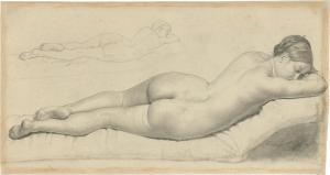 SCHUBERT Franz August,Liegender weiblicher Rückenakt (Teresa Bruni),1835,Villa Grisebach 2022-12-01