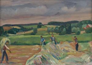 SCHUBERT Hanns 1887,Harvest landscape,1945,Schmidt Kunstauktionen Dresden DE 2009-06-13