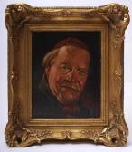 SCHUBERT Heinz Robert 1800-1900,Brustbild eines Pfeife rauchenden alten Herrn mit ,Bloss 2016-10-04