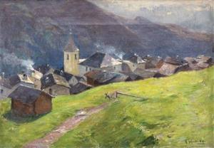 SCHUBRING Richard 1853-1902,Dorf in den Alpen,Palais Dorotheum AT 2017-11-14
