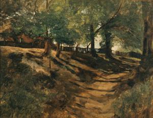 SCHUCH Carl 1846-1903,A Farmstead on a Country Road,1880,Palais Dorotheum AT 2023-10-24