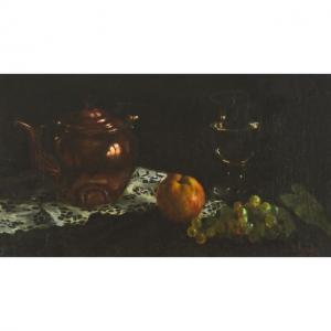 SCHUCH Carl 1846-1903,STILL LIFE WITH FRUIT, COPPER KETTLE AND GOBLET,Waddington's CA 2022-10-20