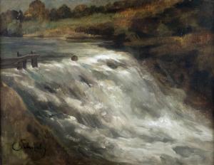SCHUCH Carl 1846-1903,Wasserfall bei Nacht,Peter Karbstein DE 2023-06-24