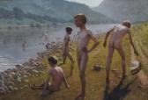 schuck a 1800,Boys bathing in a river,1913,Christie's GB 2007-12-13