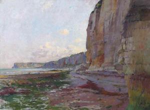 SCHUFFENECKER Claude Emile 1851-1934,Yport, falaises à marée basse,Christie's GB 2016-06-23