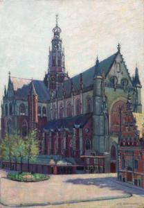 SCHUHMACHER Wim 1894-1986,The Grote or St. Bavokerk in Haarlem,1915,Venduehuis NL 2018-11-21