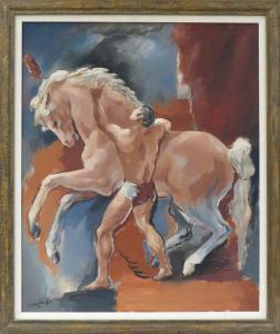 SCHULHOFF W,Circus horse and acrobat,CRN Auctions US 2016-03-12