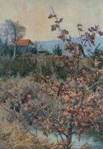SCHULLER Joseph Carl Paul,Sommerliche Landschaft mit Bachlauf und Bauernhaus,1899,Nagel 2018-02-21