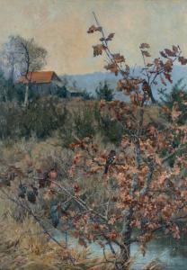 SCHULLER Joseph Carl Paul,Sommerliche Landschaft mit Bachlauf und Bauernhaus,1899,Nagel 2017-06-29