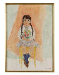 SCHULTE Antoinette 1897-1981,Girl with Book,New Orleans Auction US 2017-01-29
