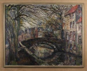 SCHULTE Bernd 1908,Cityscape with canal,Twents Veilinghuis NL 2017-04-14