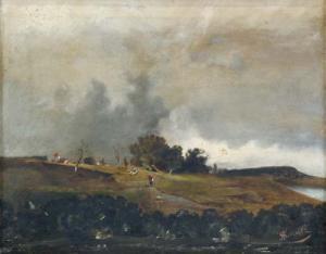 SCHULTZ Albert 1871-1953,Landschaft mit Gänsemagd,DAWO Auktionen DE 2009-02-17