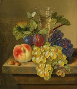 SCHULTZ Erdmann 1810-1841,A Still Life with Grapes,1832,Palais Dorotheum AT 2020-05-13