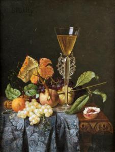 SCHULTZ Gottfried 1842,Fruit still life with wine glass,Peter Karbstein DE 2019-11-09