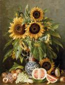 SCHULTZ Gottfried 1842,Large Still Life with Sunflowers and Fruit,Palais Dorotheum AT 2014-06-16