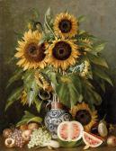 SCHULTZ Gottfried 1842,Large Still Life with Sunflowers and Fruit,Palais Dorotheum AT 2013-12-11