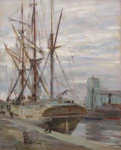 SCHULTZ Harry 1874-1958,Port w Elblągu,Sopocki Dom Aukcjny PL 2022-04-30