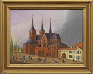 SCHULTZ Johan 1801-1873,Ansicht des Doms in Roskilde,1841,Schloss DE 2022-09-03