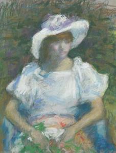 SCHULTZ William J 1919-2005,Portrait of a young woman in hat,Aspire Auction US 2020-02-13