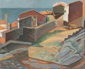 SCHULTZE FROITZHEIM Hannes 1904-1995,Sea View from Cadaqués, Spain,1958,Stahl DE 2023-06-23