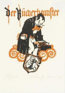 SCHULTZE JASMER Theodor 1888-1975,Der Bücherhamster,1916,Wendl DE 2023-10-25