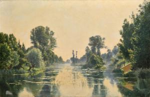 SCHULZ Adrien 1851-1931,Sur le Loing à Montigny,1893,Osenat FR 2023-03-18
