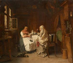 SCHULZ BRIESEN EDUARD 1831-1891,La conversation,Horta BE 2020-10-12