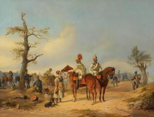 SCHULZ Friedrich, Fritz 1823-1875,Camp Follower and prussian Cuirassiers,Palais Dorotheum 2015-04-23