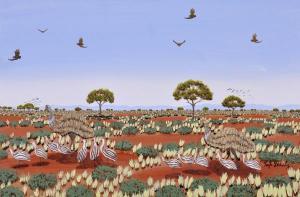 SCHULZ Hugh Robert 1921-2005,Emus and Chicks on the Barrier Ranges,Elder Fine Art AU 2017-03-26