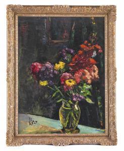 SCHULZ Josef 1893-1973,Sommerblumen in Glasvase auf Tischplatte,Palais Dorotheum AT 2019-02-28
