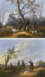 SCHULZ Julius 1808-1896,GERMAN A NEAR PAIR OF TWO HUNTING SCENES,Sotheby's GB 2017-11-02