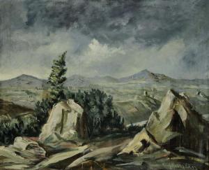 SCHULZ MATAM Walter 1889-1965,Felsige Landschaft,1944,Scheublein Art & Auktionen DE 2017-12-01