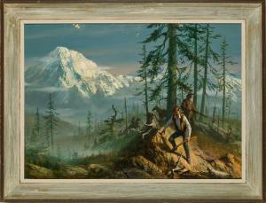 SCHULZ Robert E. 1928-1978,Guns from Thunder Mountain, Men in a Canoe (Two W,20th century,Shannon's 2020-06-25